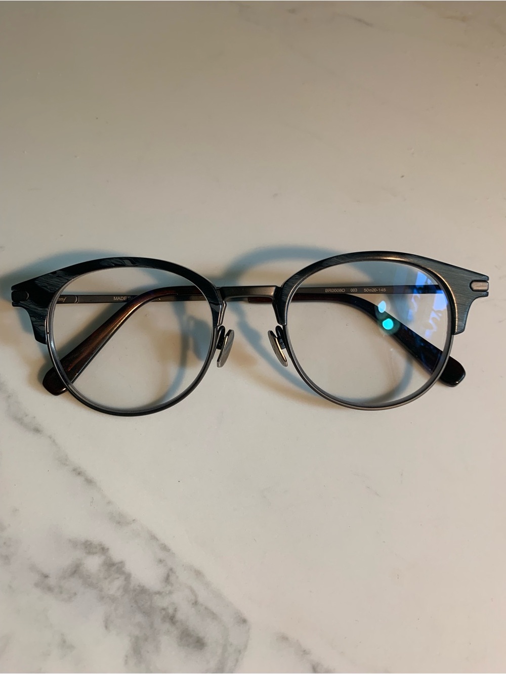 Authentic Brioni BR0008O 003 Round Glasses Eyeglasses Titanium Made in Japan